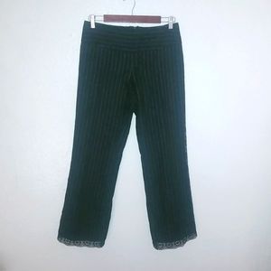 Parallel S 4/6 28x32 Winter Wool Lace Pinstripe Flare Pants